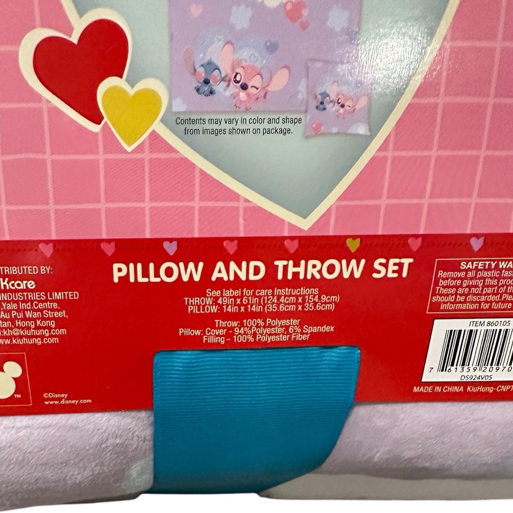 Disney LiLo & Stitch Decorative 2 Piece Fleece Pillow & Throw Set. NEW! - Picture 4 of 7